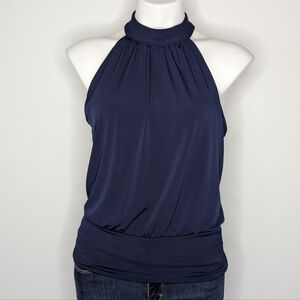 Boston Proper Blue Sleeveless Halter Tank Top XS